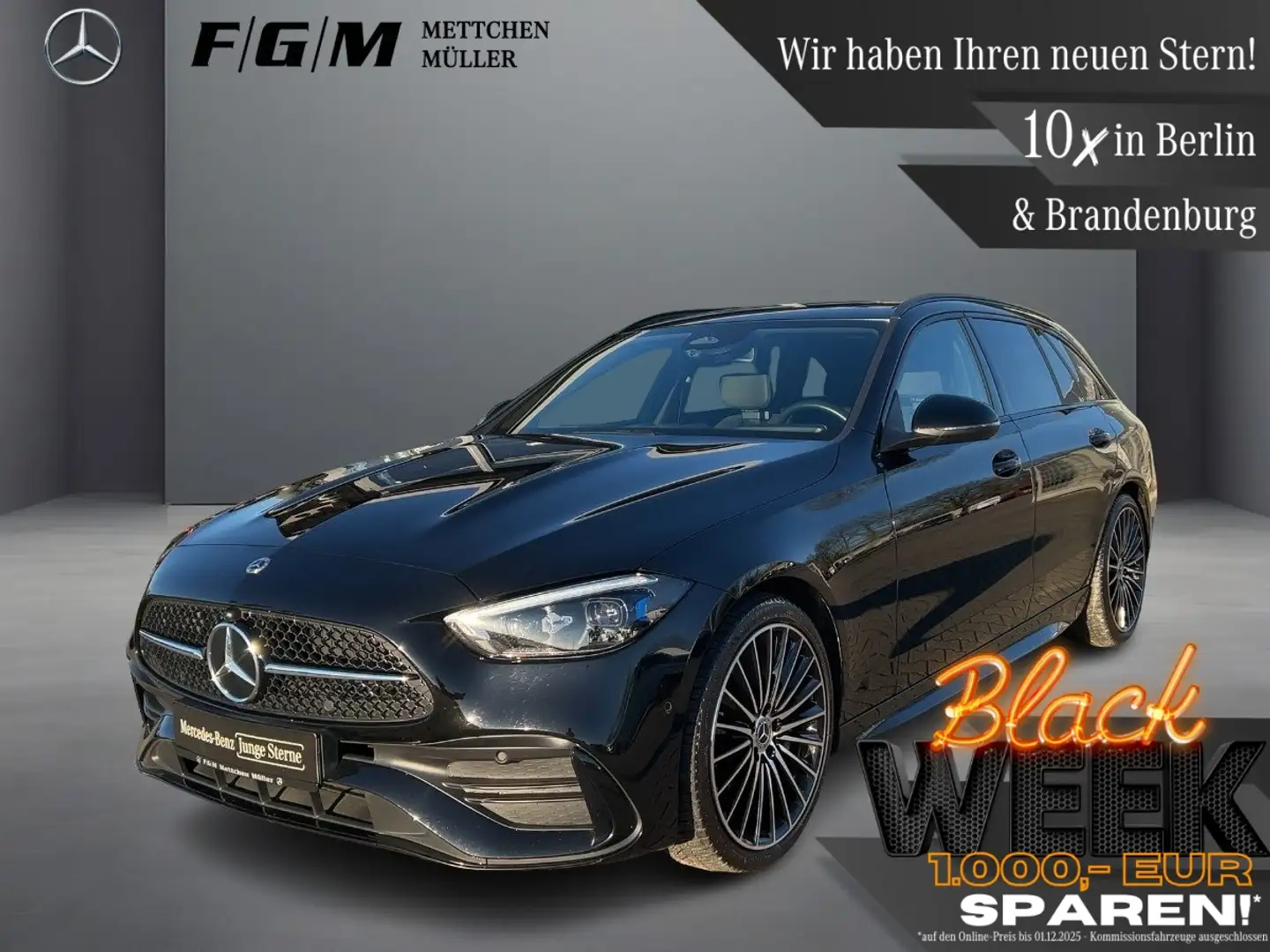 Mercedes-Benz C 300 d T AMG Line Burm|DigiLight|S-Dach|TWA|Kam Schwarz - 1