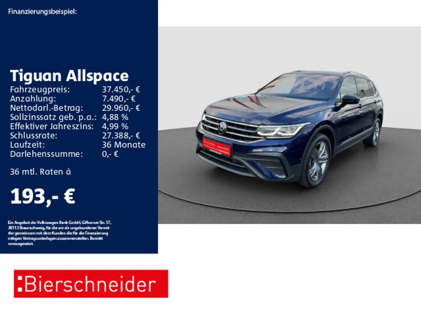 Volkswagen Tiguan Allspace 2.0 TDI DSG Move 7S AHK PANO STA Bleu - 1