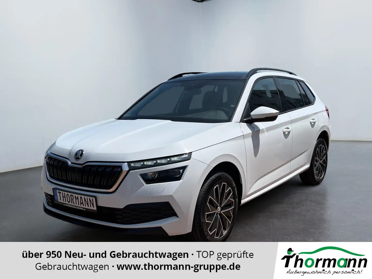 Skoda Kamiq Ambition 1.5 TSI DSG FLA Pano Teilleder LM Wit - 1