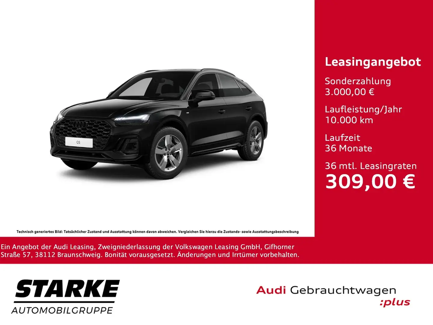 Audi Q5 Sportback 50 TDI tiptronic quattro S line Schwarz - 1