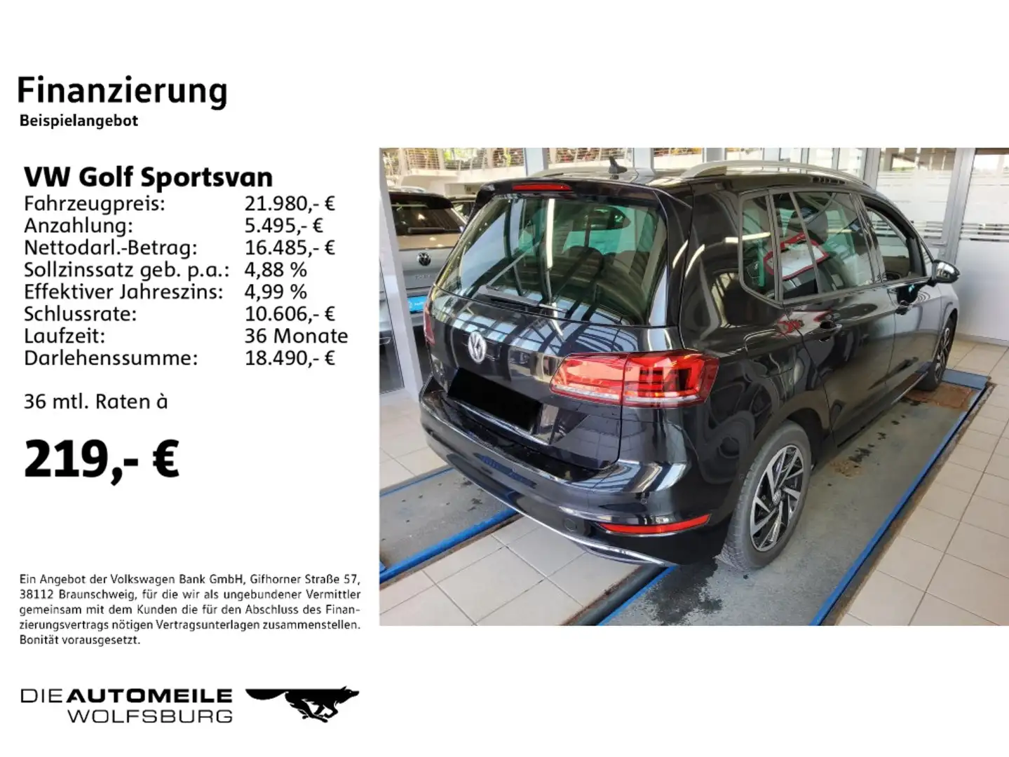 Volkswagen Golf Sportsvan 7 VII 1.5 TSI DSG Join ACC/Einpar Чорний - 2