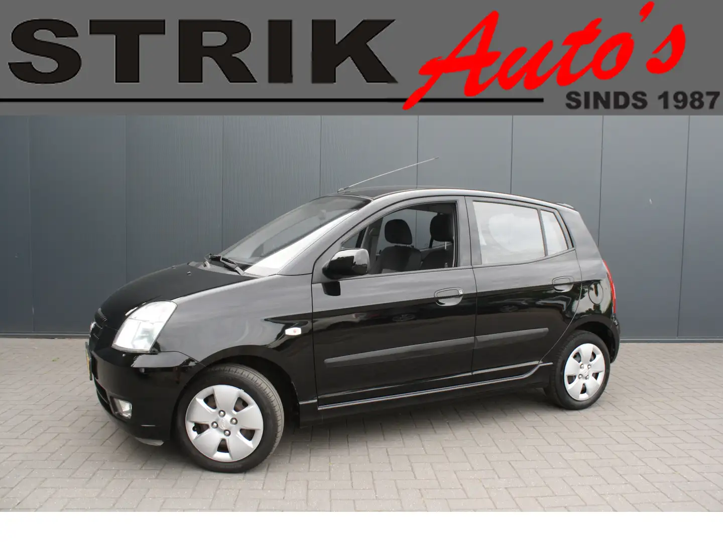 Kia Picanto 1.0 D-light AIRCO - RIJKLAAR - 5-DEURS - APK 8-26 Zwart - 1