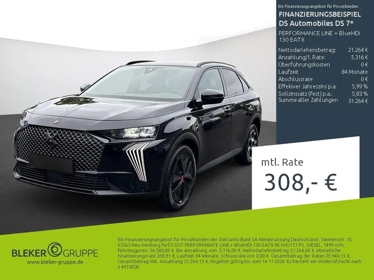 DS Automobiles DS 7 PERFORMANCE LINE + BlueHDi 130 EAT8 Negru - 2