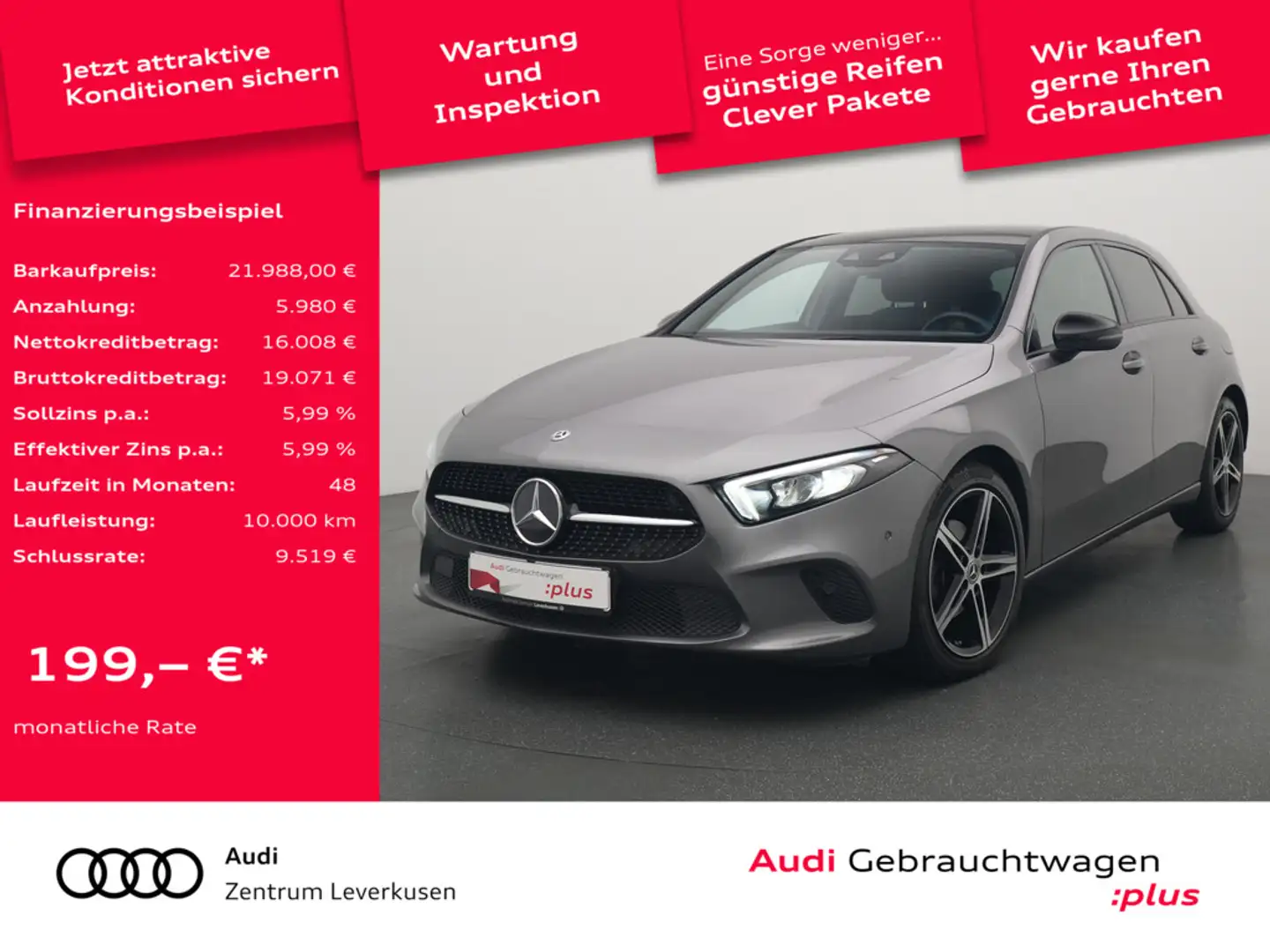 Mercedes-Benz A 180 PANO AHK KAM LED PTS SHZ KLIMA Schwarz - 1