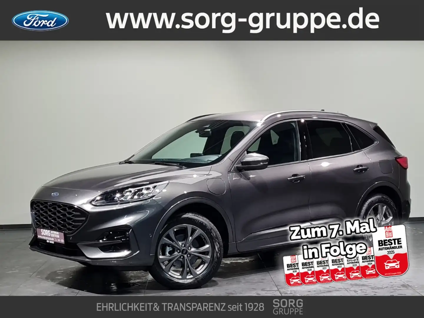 Ford Kuga 2.5 PHEV ST-Line X*AHK*iACC*NAVI*B&O*-42%* Grijs - 1