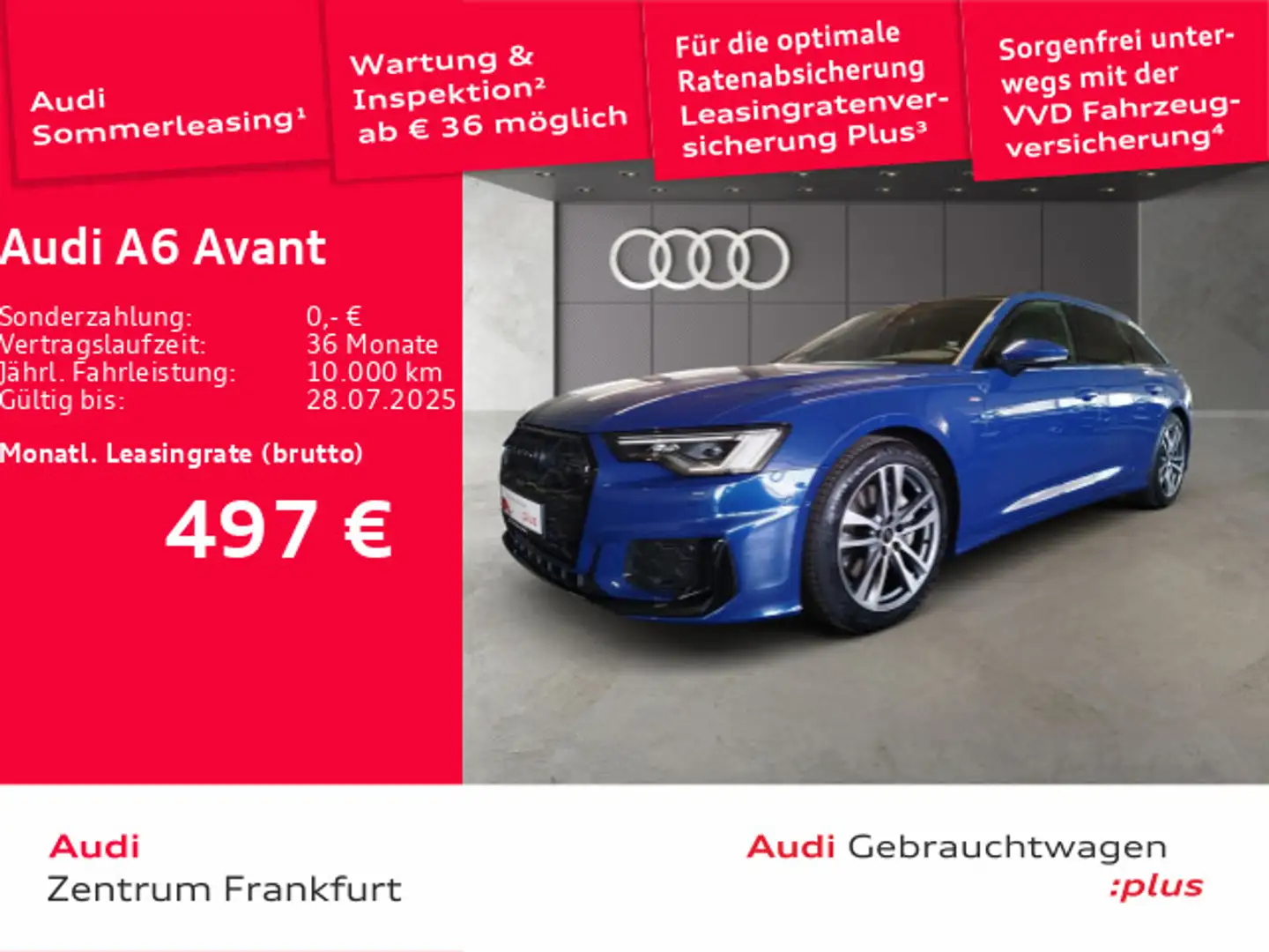 Audi A6 50 TDI quattro tiptronic design S line Blau - 1