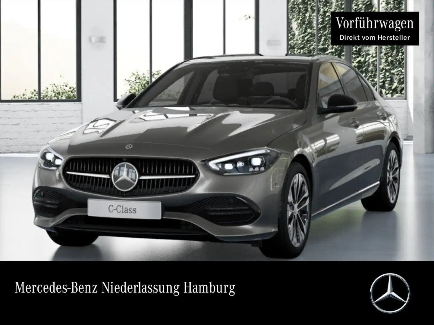 Mercedes-Benz C 300 e AVANTG+NIGHT+PANO+360+AHK+BURMESTER+9G Silber - 1