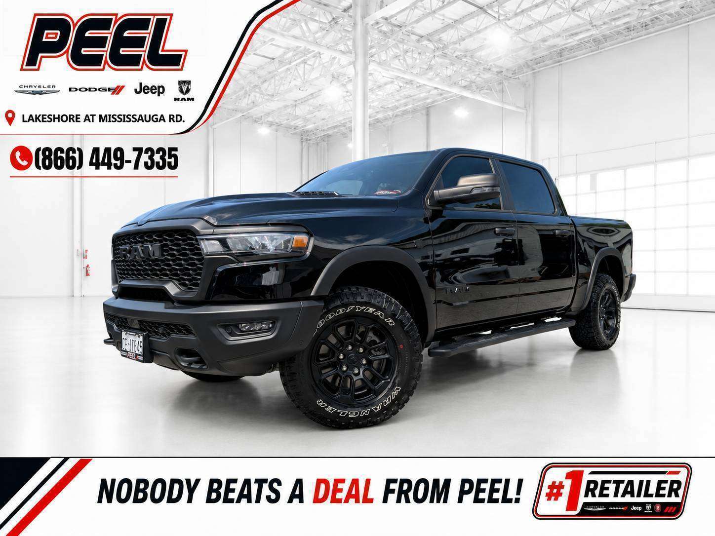 Black 2026 RAM 1500 Pickup Truck Four-Wheel Drive Automatic