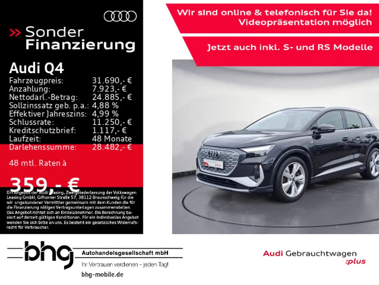 Audi 40 e-tron S line PanoDach AHK Standklima Navi Schwarz - 1