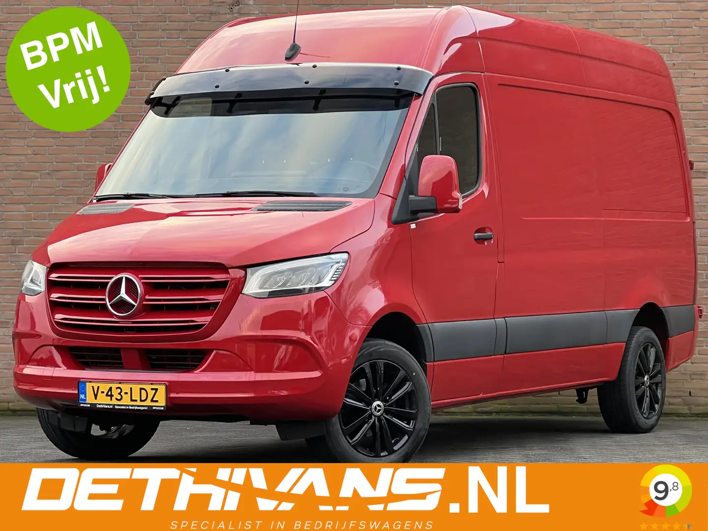 Mercedes-Benz Sprinter 316CDI 164PK L2H2 RWD / LED / M-Bux / Euro6 Rood - 1
