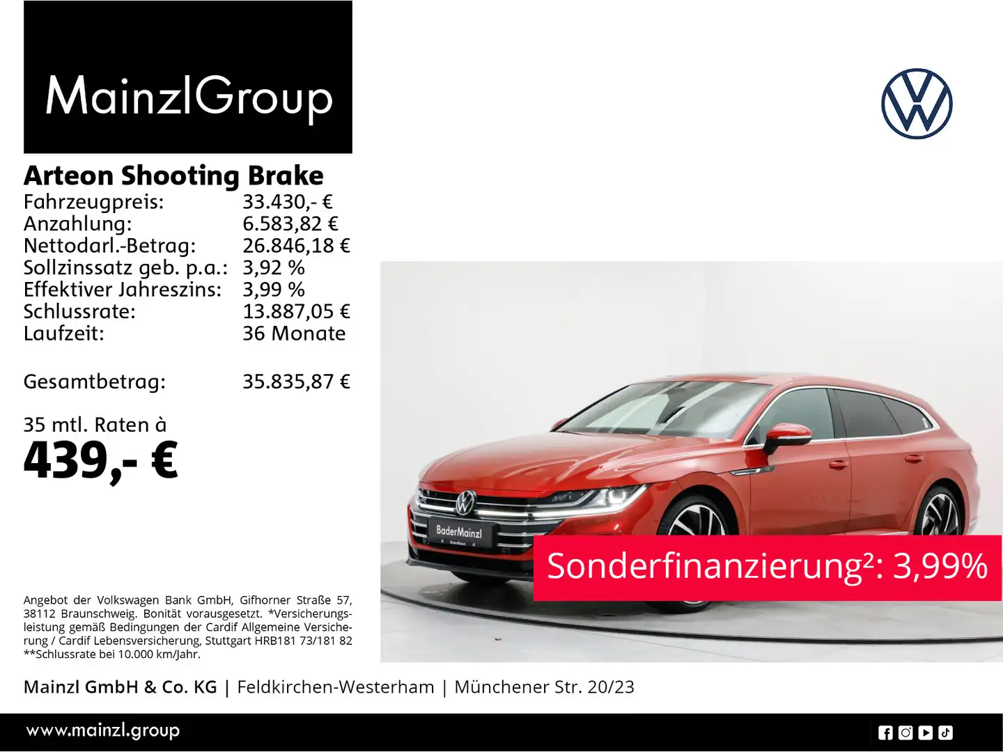 Volkswagen Arteon 2.0 TDI 4M DSG R-Line AHK Rot - 1