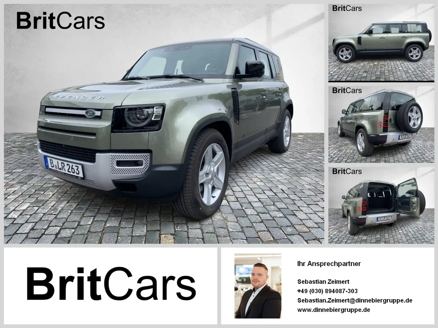 Land Rover Defender D200 SE Luft 360 Pano SpurH elSitz SD LM Grün - 1