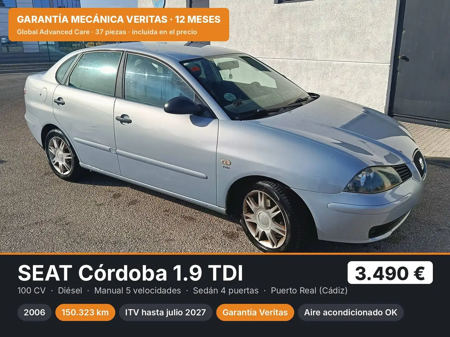 SEAT Cordoba Córdoba 1.9TDI Reference Reference Plateado - 1