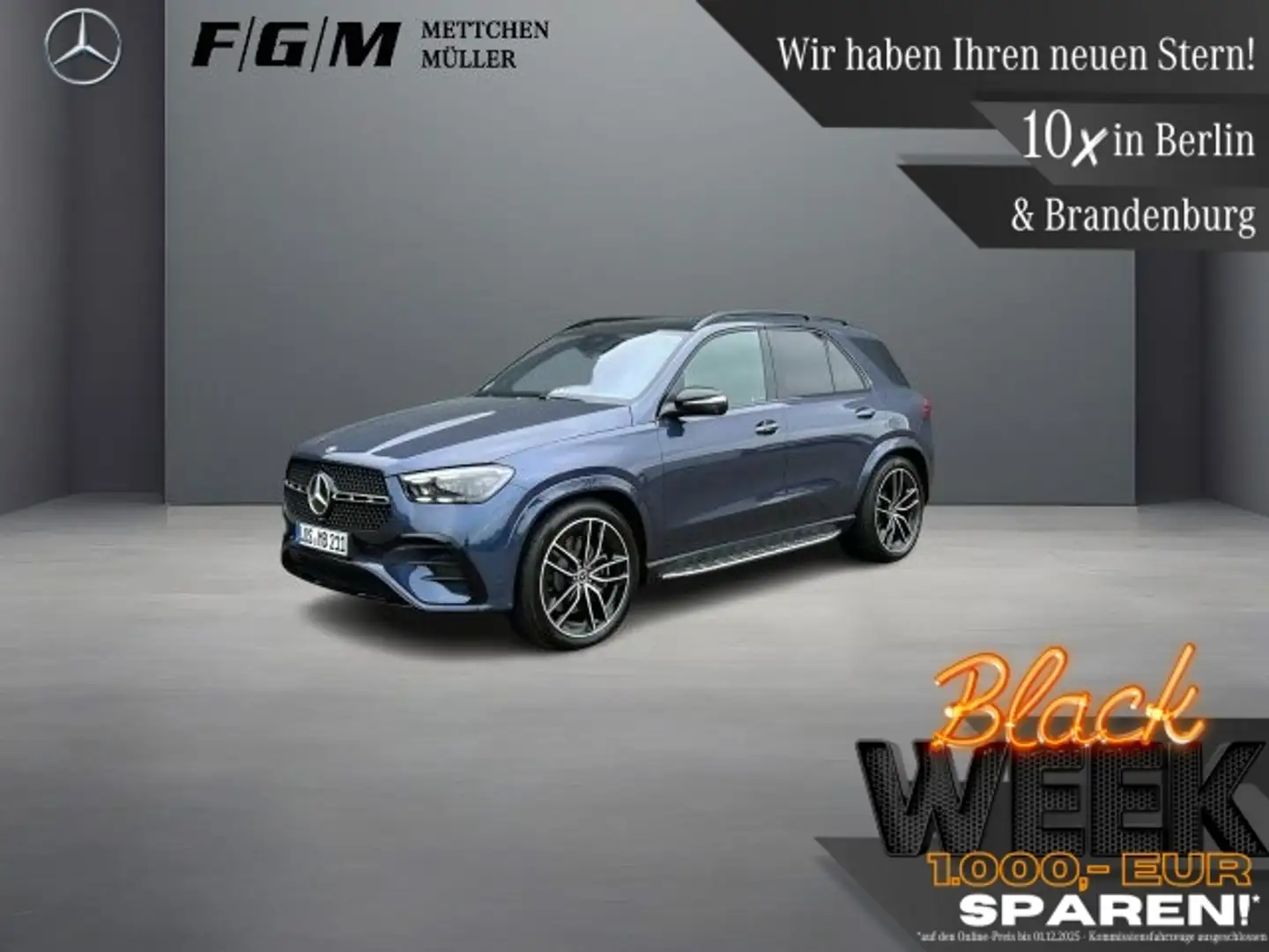 Mercedes-Benz GLE 450 d AMG-Line Premium+ Burm|HeadUp|Standhz. Blau - 1