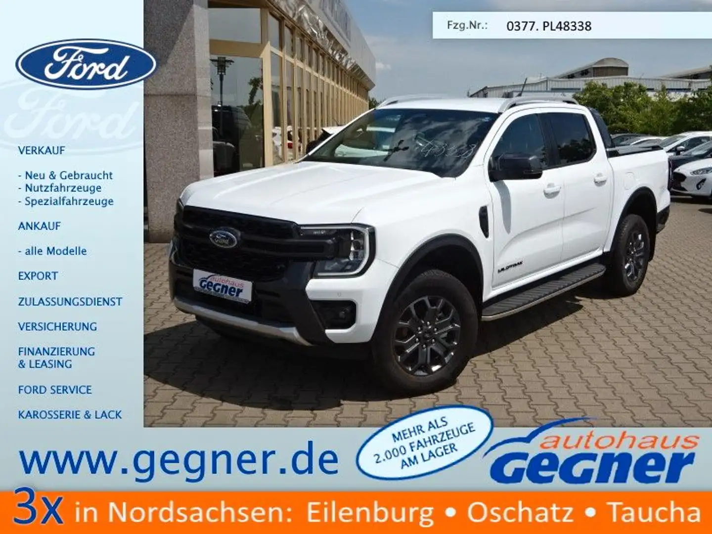 Ford Ranger DoKa V6 240PS Autm. Wildtrak e-4WD Blanc - 1