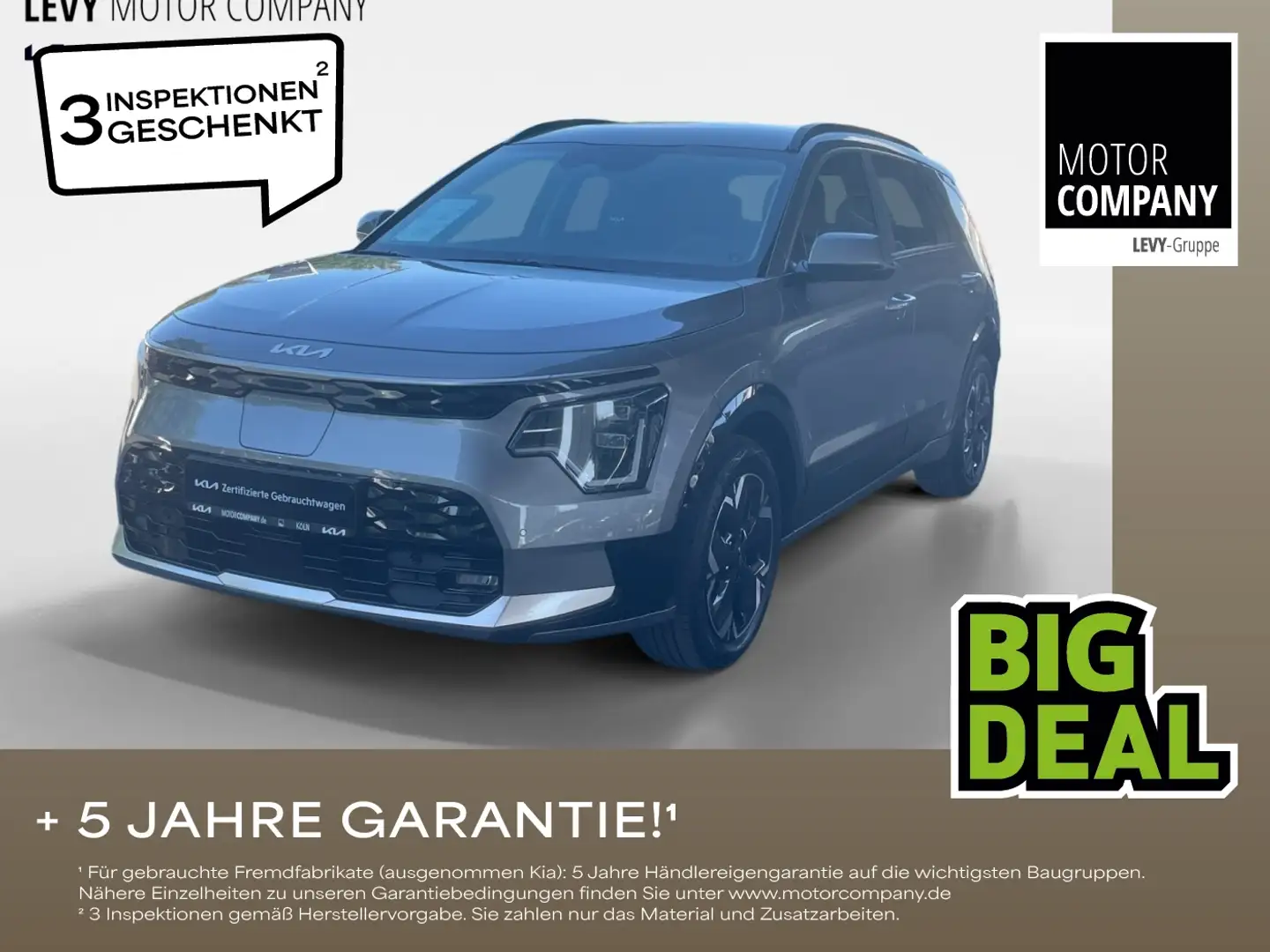 Kia Niro EV WP+Komfort+AHK+Leder+Navi+R.Kamera+ Gris - 1