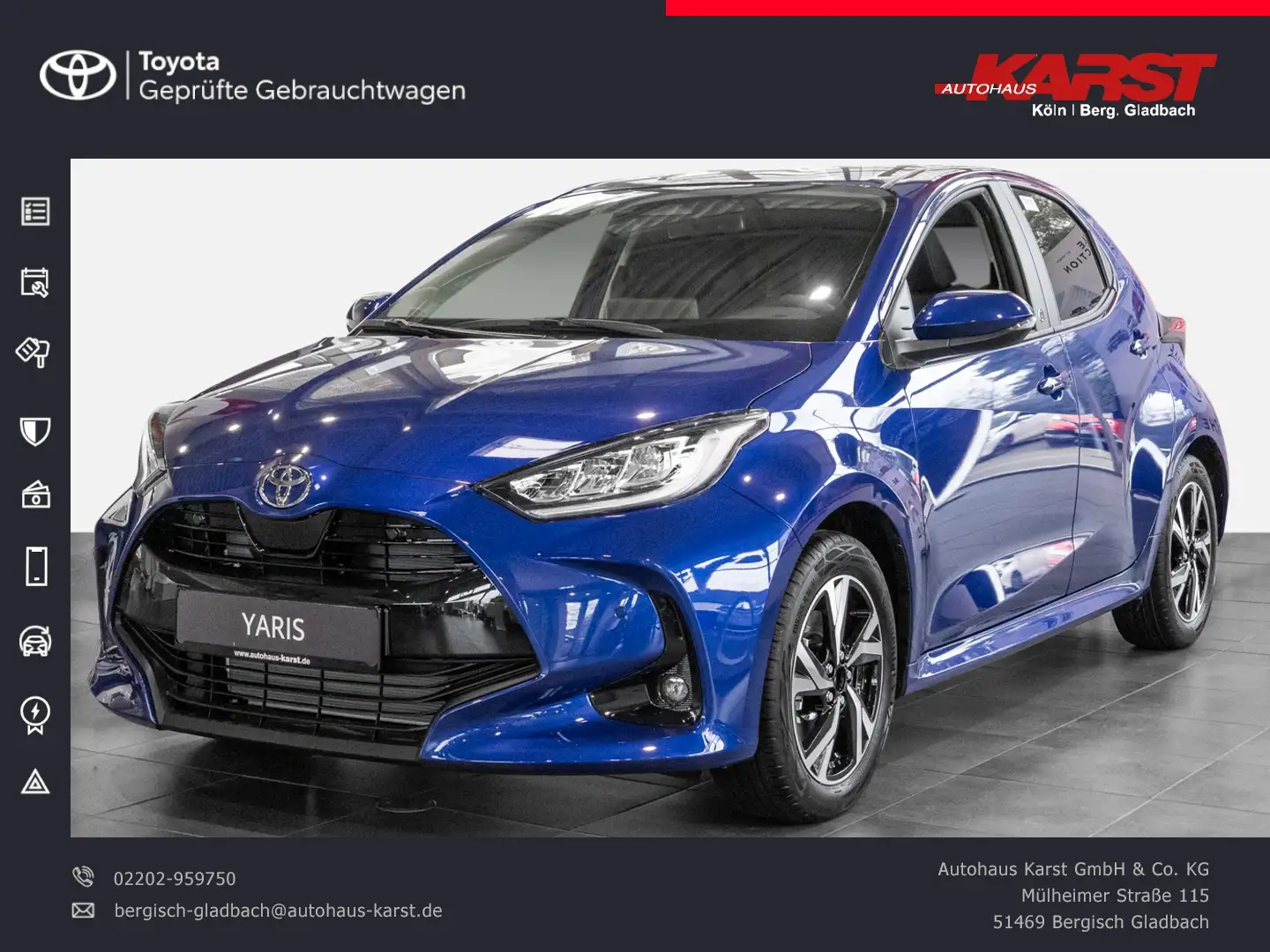 Toyota Yaris 1.5 Team D *Safety-Paket, Comfort-Paket* Blau - 1