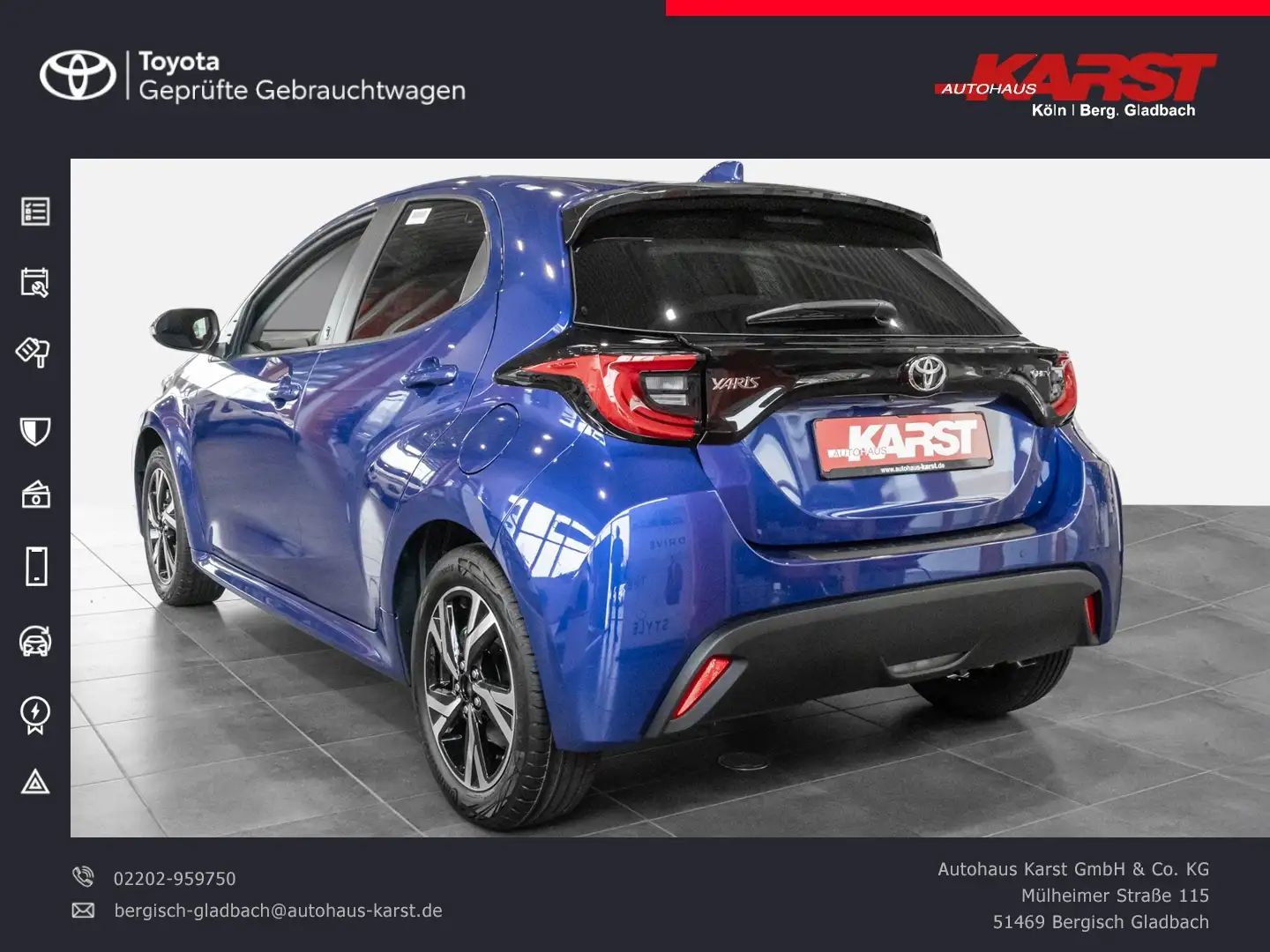 Toyota Yaris 1.5 Team D *Safety-Paket, Comfort-Paket* Blau - 2