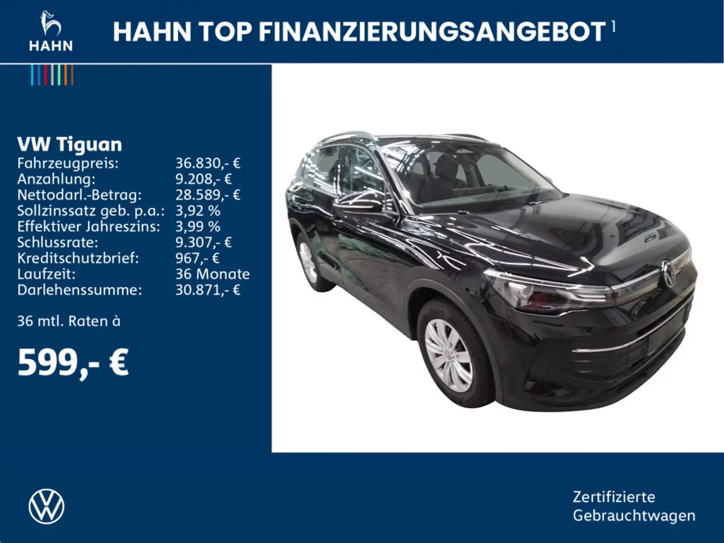 Volkswagen Tiguan 1.5eTSI DSG Life LED AHK HUD CAM Standhei Schwarz - 2
