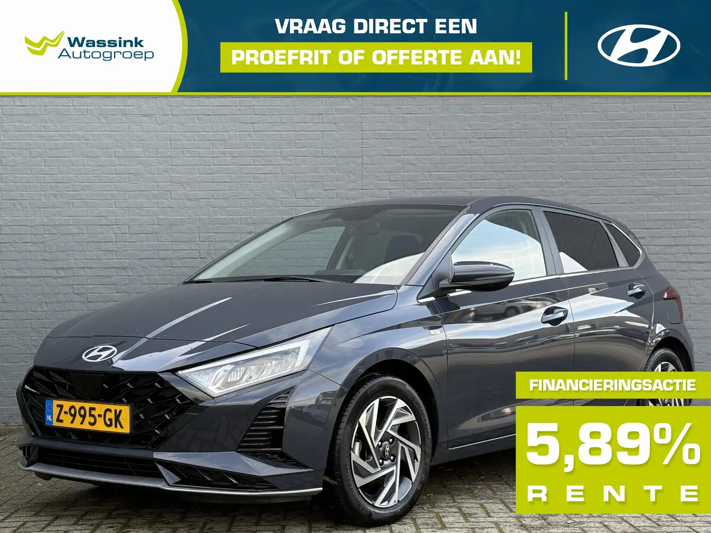 Hyundai i20 1.0 T-GDI 48V MHEV 100pk DCT Premium | Navigatie | Gris - 1