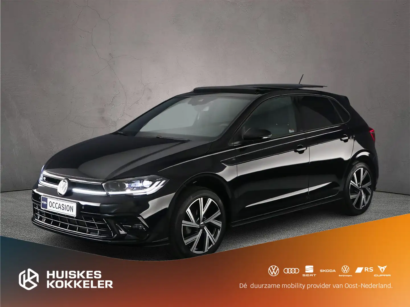 Volkswagen Polo R-Line 1.0 TSI 95pk DSG Automaat Panoramadak, Beat Zwart - 1