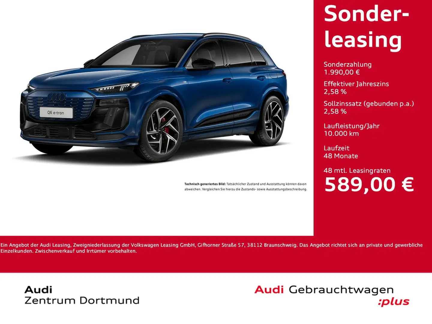 Audi Q6 e-tron quattro S LINE BLACKPAK CARBON 360CAM Blau - 1