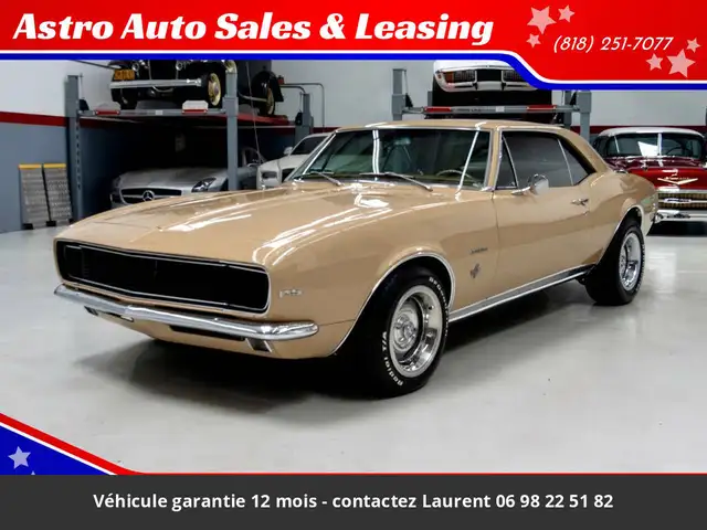 Chevrolet Camaro 1967 Convertible 350 CI V8 250 HP Code L48 2 ou 3 vitesses Tous compris