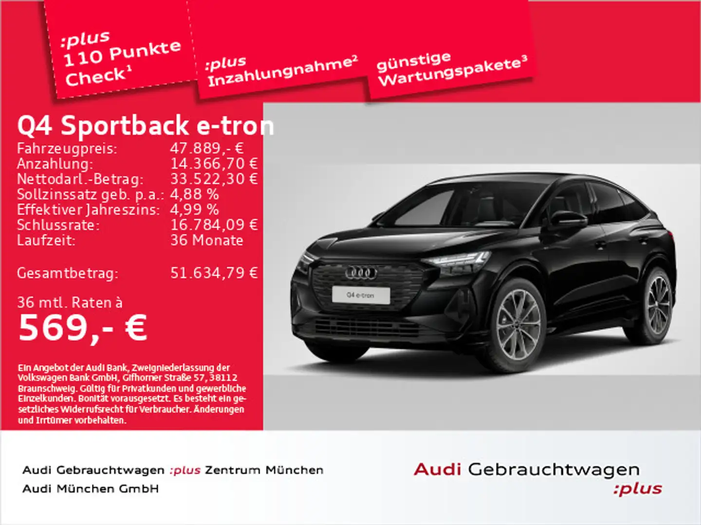 Audi Q4 e-tron 45 S line SONOS/Matrix/Navi+ Schwarz - 1