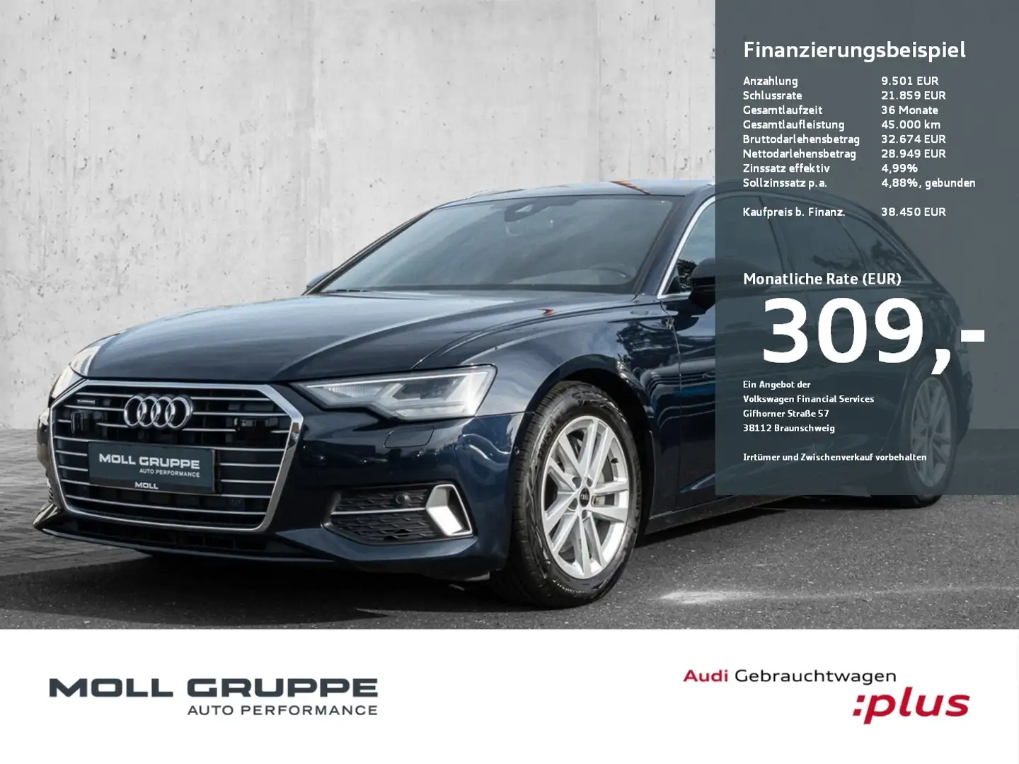 Audi A6 Avant sport 3.0 TDI quattro tiptronic LED Navi Plu Bleu - 1