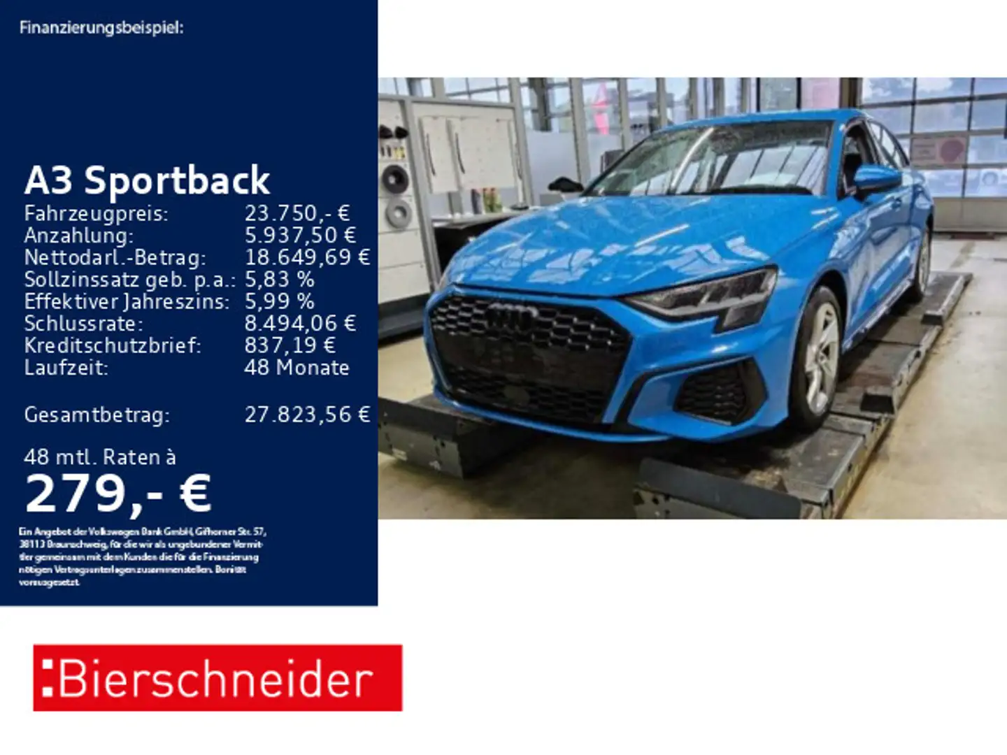 Audi A3 40 TFSI e S-Line Black SPORTSITZE B Blau - 1