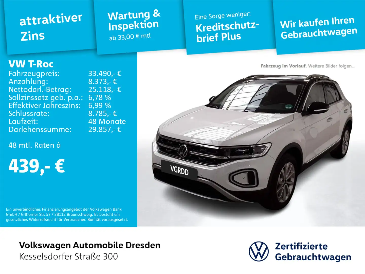 Volkswagen T-Roc T-ROC Style 1.5 TSI Weiß - 1