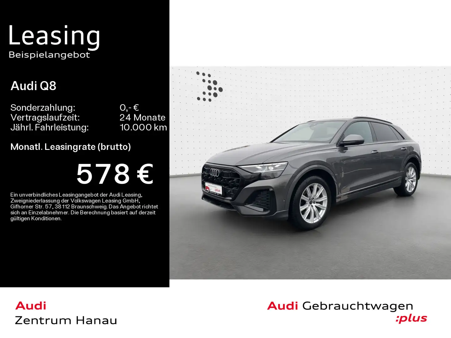 Audi Q8 45 TDI quattro*NAVI*MATRIX*HUD*LUFT*AHK*OPTIK Gris - 1