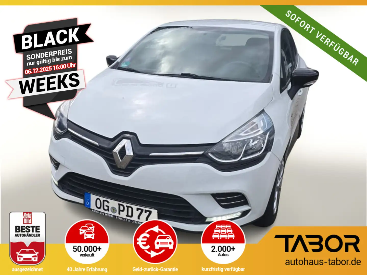 Renault Clio IV 0.9 TCe 90 Limited PDC Klima R&Go Weiß - 1