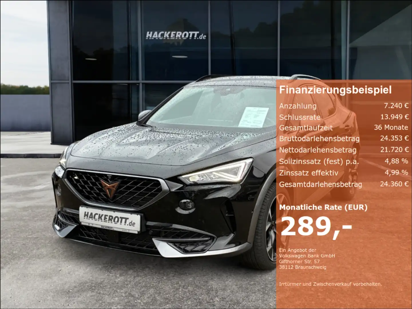 CUPRA Formentor 4Drive VZ 2.0 TSI DSG ACC Lenkradh. Rückfahrk. Schwarz - 1