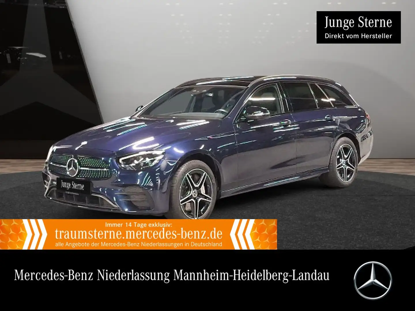 Mercedes-Benz E 300 de T 4M AMG+NIGHT+PANO+360+LED+FAHRASS+9G Bleu - 1
