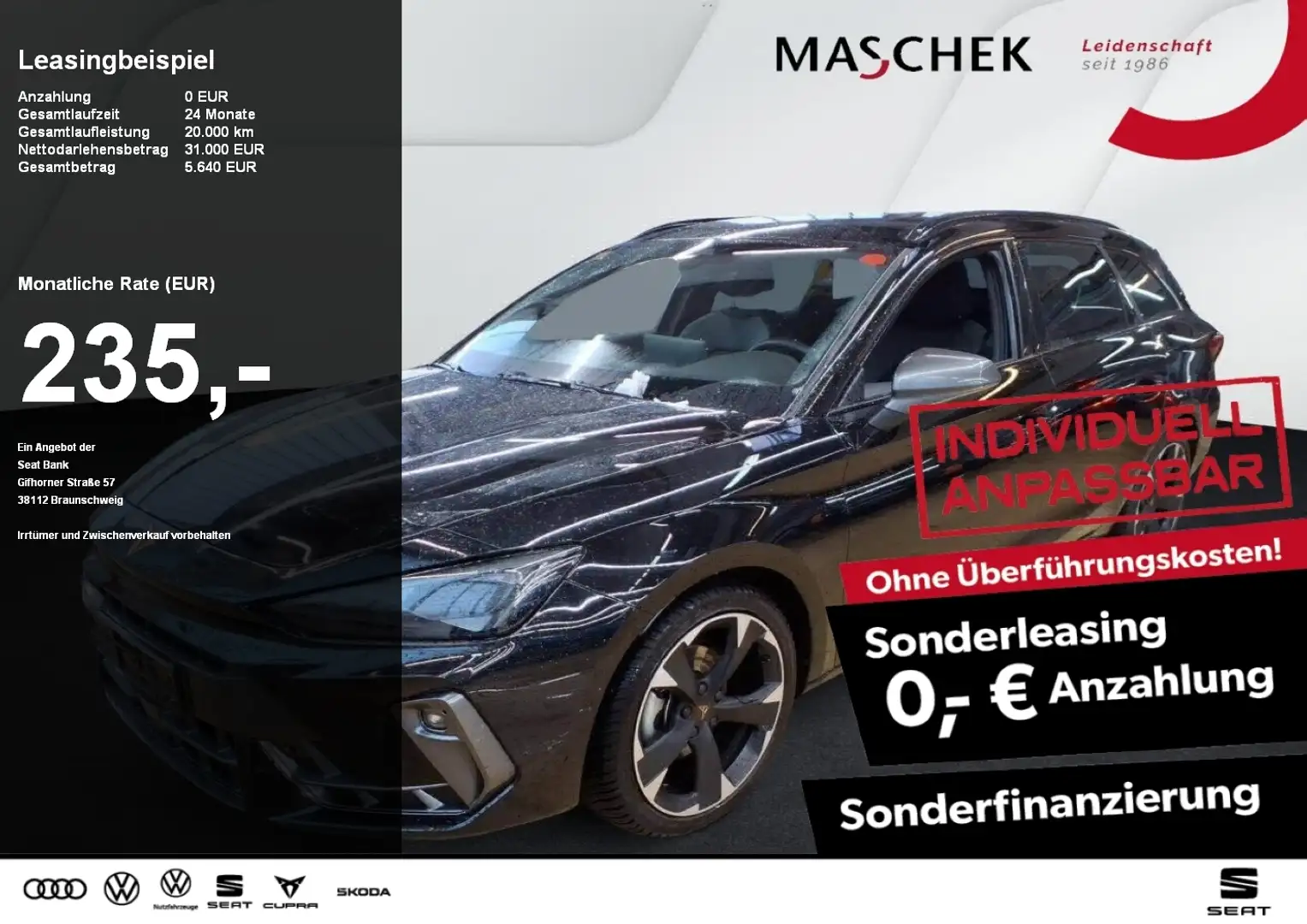 CUPRA Leon Sportstourer 1.5 eTSI Sonderleasing! Navi RearView Schwarz - 1