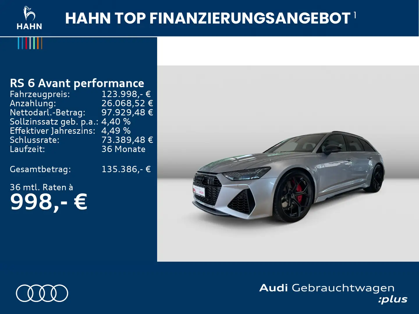 Audi RS6 AHK Pano Standh HD Matrix Silber - 2