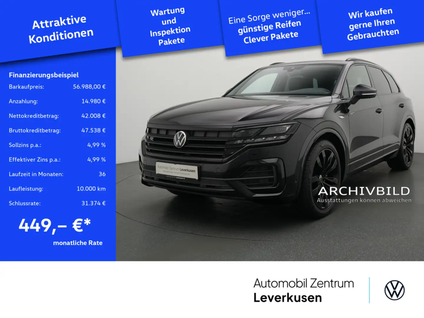 Volkswagen Touareg V6 R-Line MEMORY ALLRADLENKUNG HUD NAVI Schwarz - 1