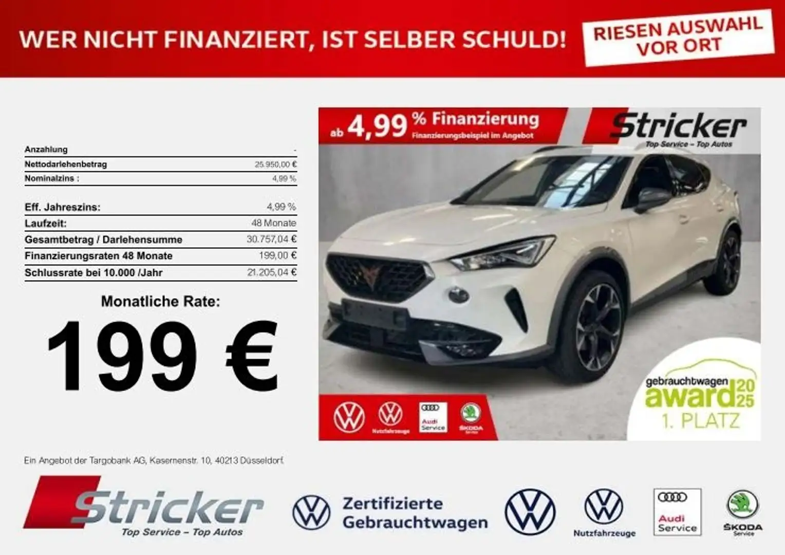 CUPRA Formentor 1.5TSI DSG 199,-ohne Anzahlung Kamera Sitzheizung Weiß - 2