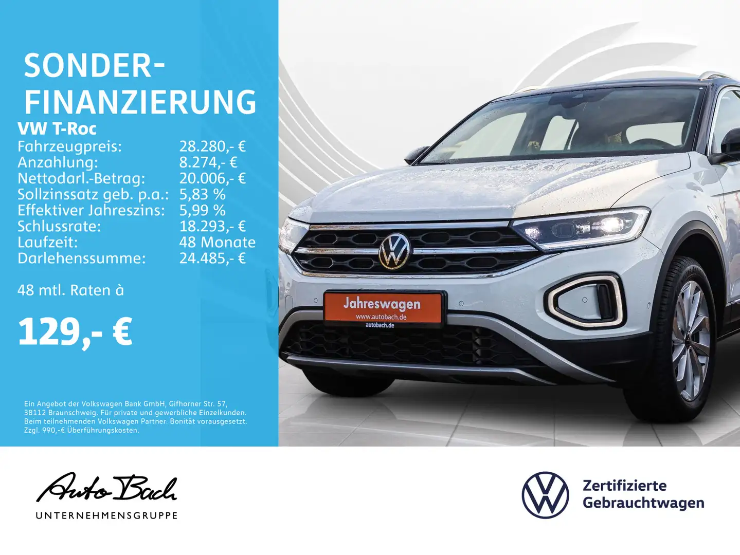 Volkswagen T-Roc 1.5 TSI "Style" DSG Navi LED Digital Cockp Blanco - 1