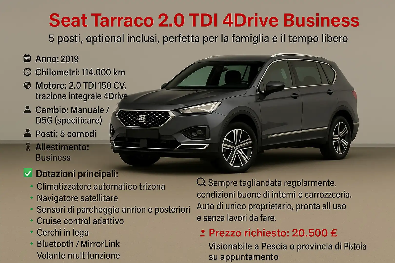 SEAT Tarraco 2.0 tdi Business 4drive 150cv dsg - 1