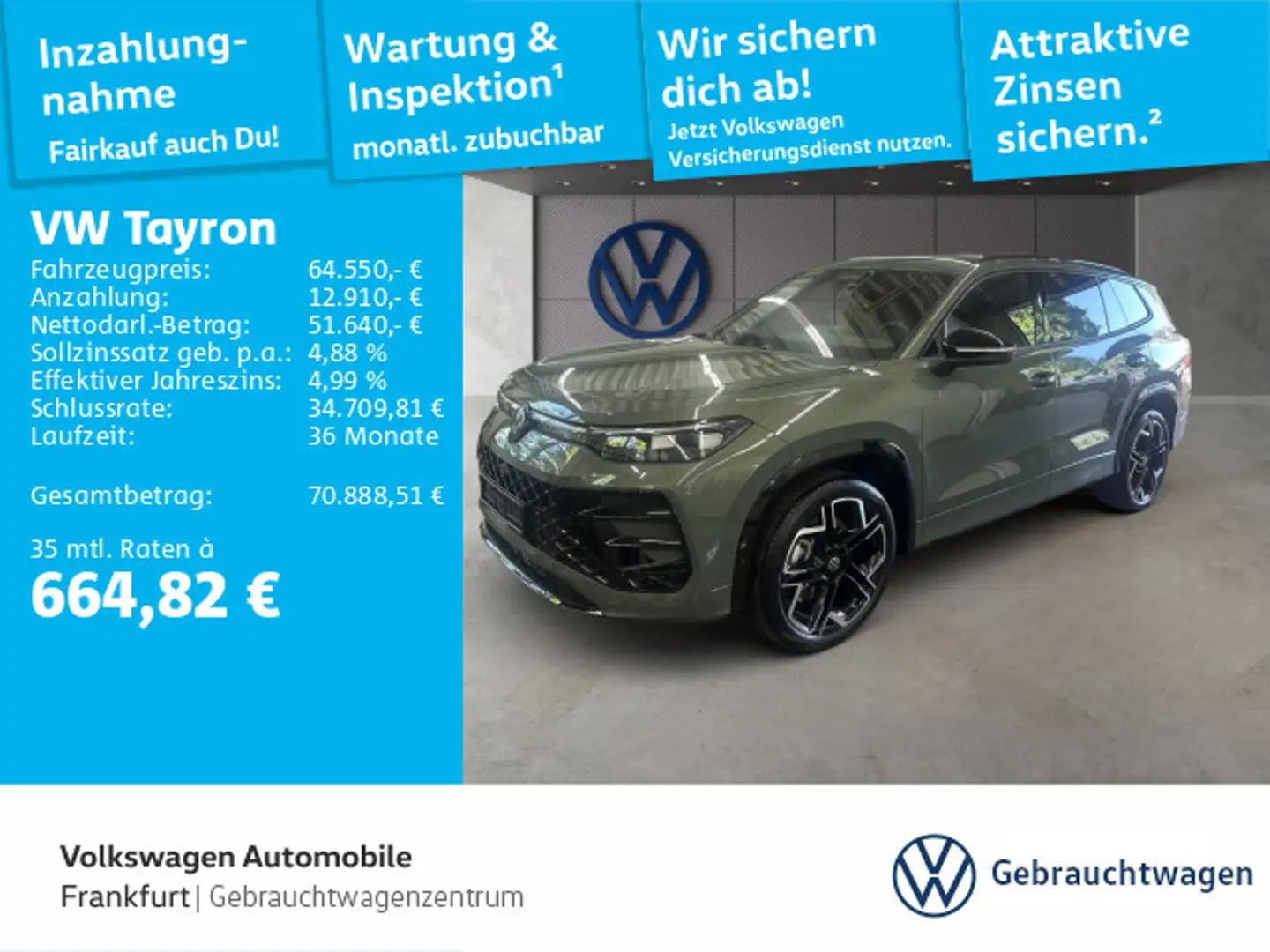 Volkswagen Tayron 2.0 TDI DSG 4Motion R-Line Navi IQ.Light Grün - 1