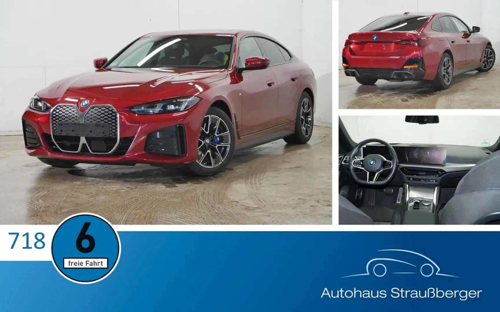 BMW i4 Gran Coupe 40 eDrive M Sport ACC 360° KZU LED Rouge - 1
