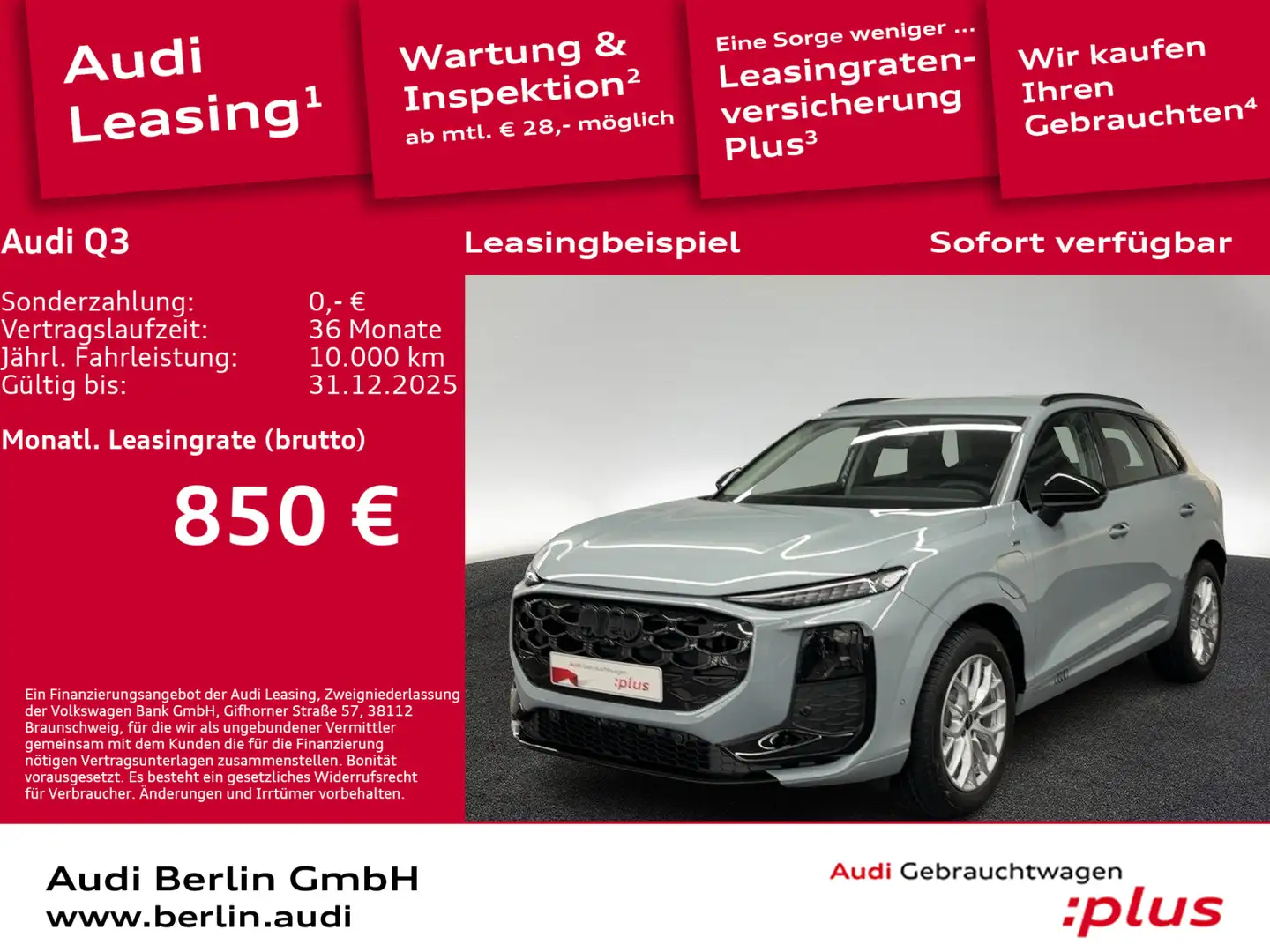 Audi Q3 e-hybrid S tronic Grau - 1