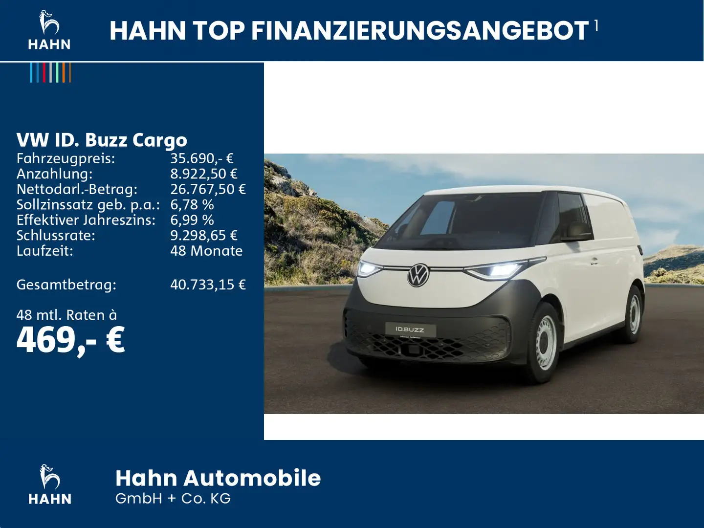 Volkswagen ID. Buzz Cargo Pure 140kW Weiß - 2
