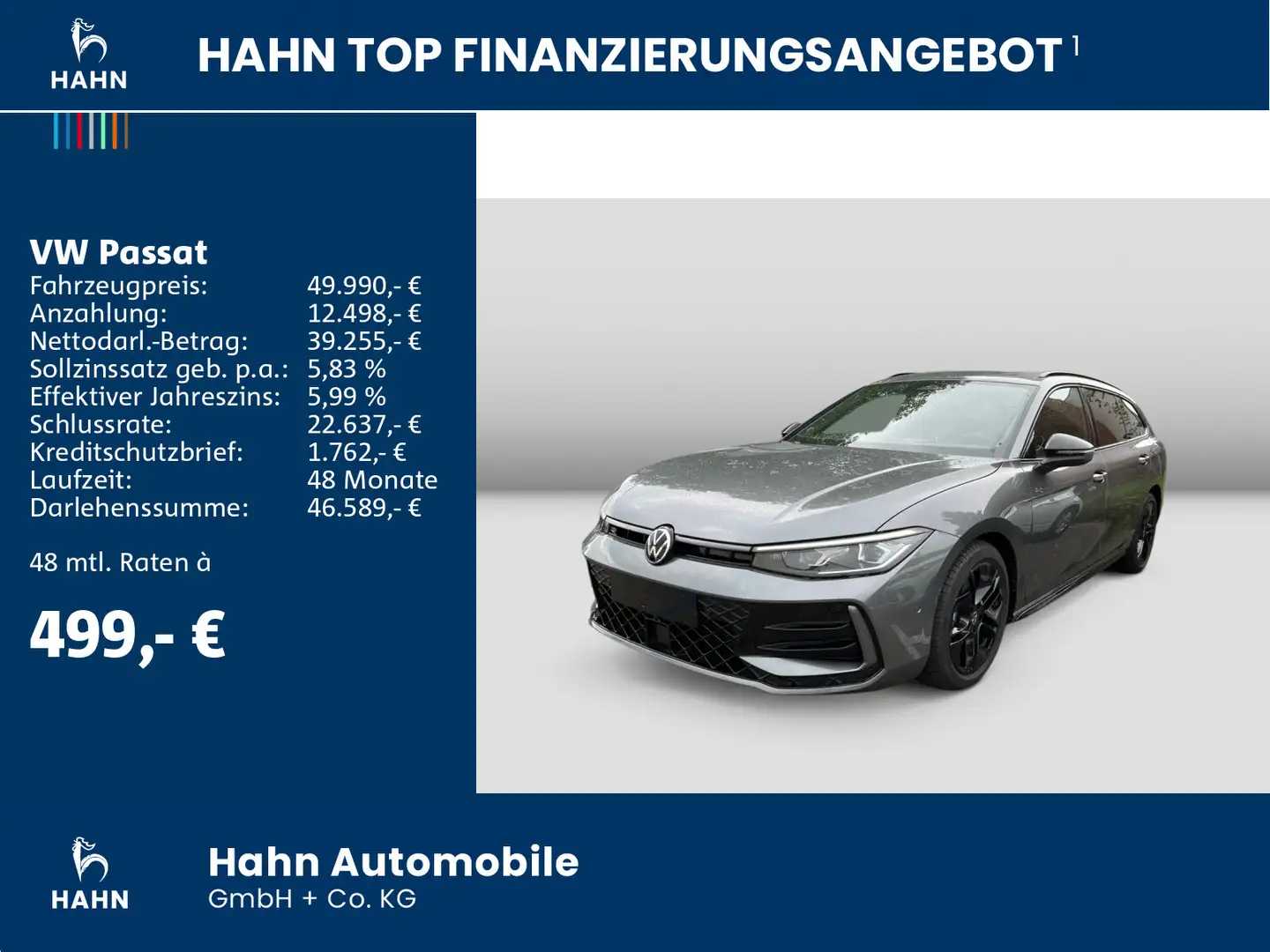 Volkswagen Passat R-Line 2,0TDI 150PS DSG Black Style 8-Fac Grau - 2