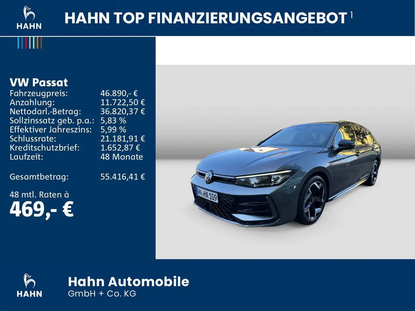 Volkswagen Passat R-Line 2,0TDI 150PS DSG Black Style 8-Fac Grau - 2