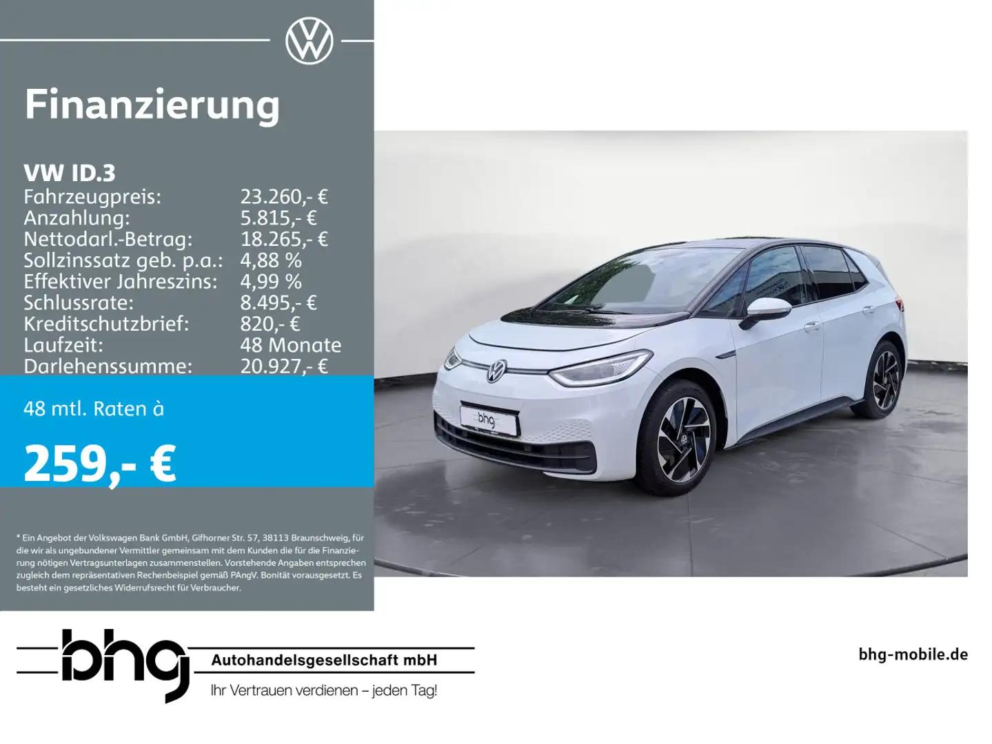 Volkswagen ID.3 Pro Weiß - 1