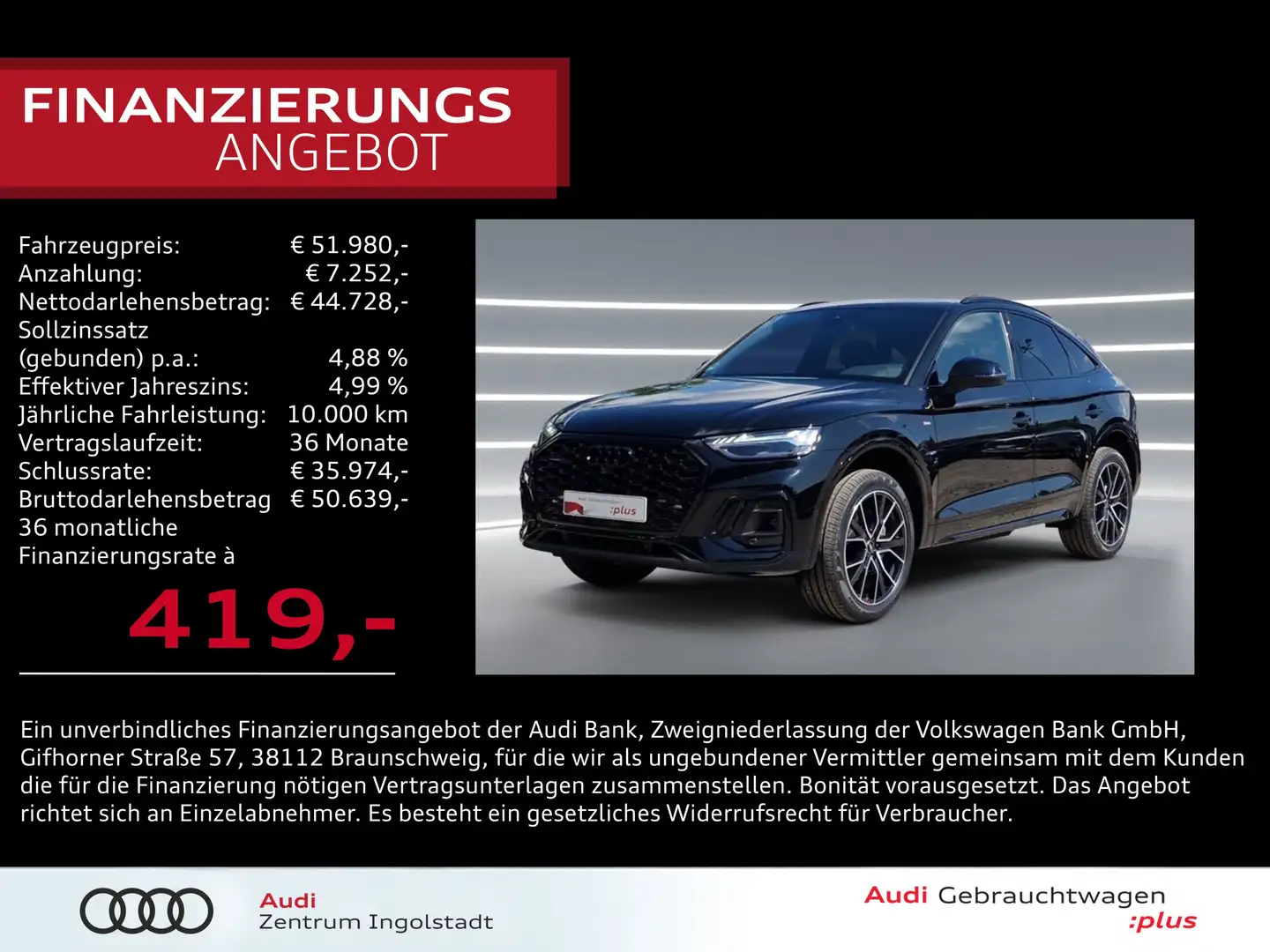 Audi Q5 Sportback 40 TDI qu 2x S line MATRIX AHK 20" Schwarz - 1