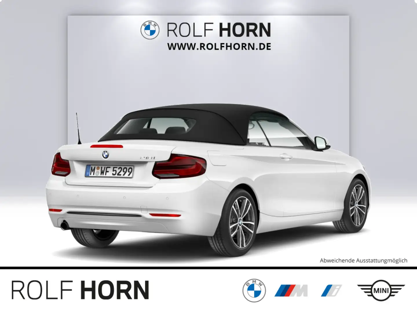 BMW 218 i Cabrio Sport Line Navi PDC Sitzhz LED Klima Weiß - 2